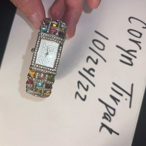 Swarovski multi-color watch and earrings